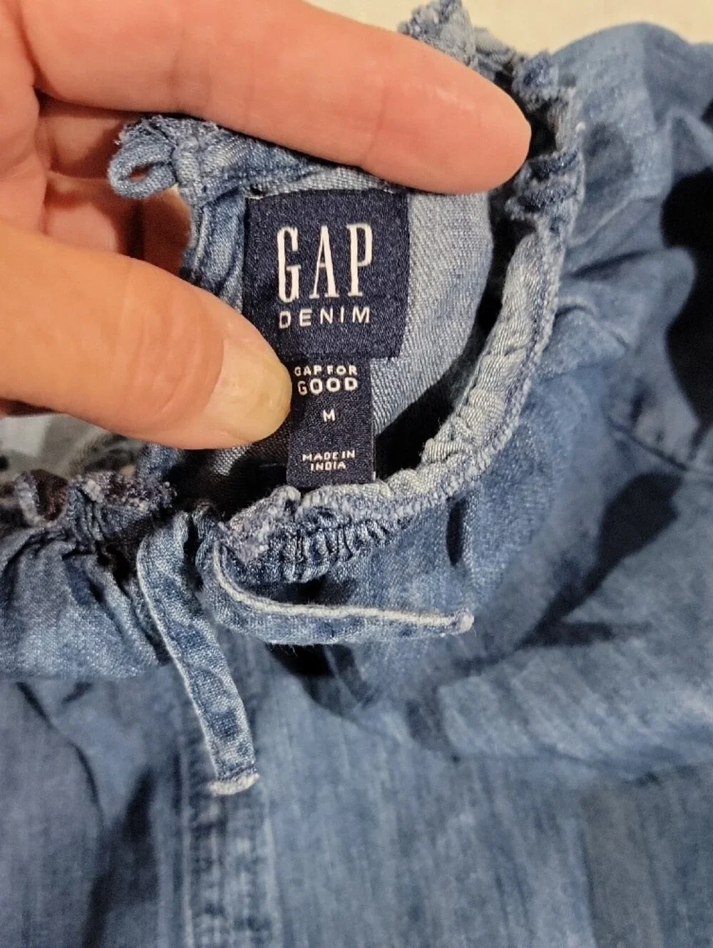 GAP Indigo Blue Long-Sleeve Girls Denim-Style Dress Medium Back To School